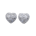 Dainty Iced Out CZ Heart Stud Earrings, Micro-Pavé Love Studs for Women Gifts | Cubic Zirconia