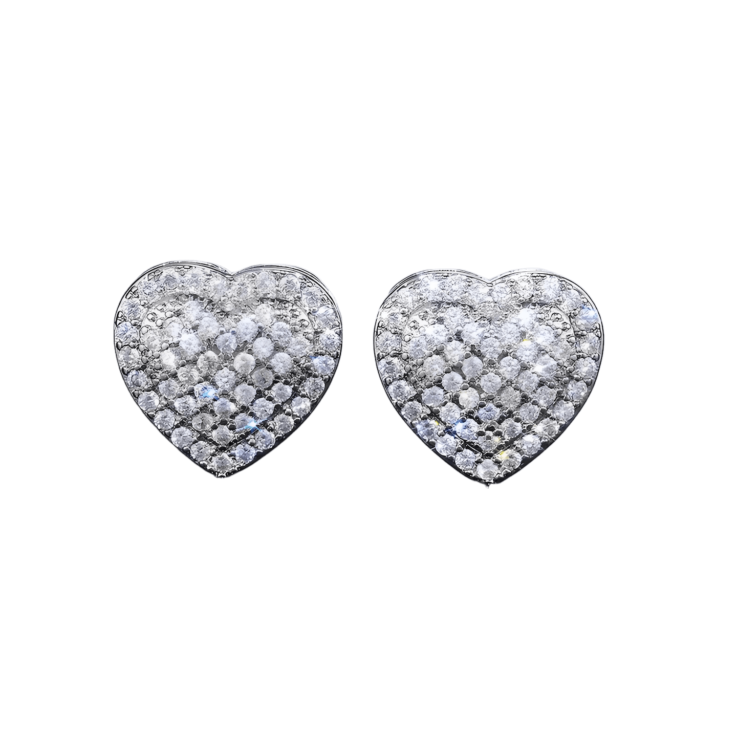 Dainty Iced Out CZ Heart Stud Earrings, Micro-Pavé Love Studs for Women Gifts | Cubic Zirconia