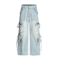 Multi Pocket Ripped Workwear Jeans – Premium Japanese Denim