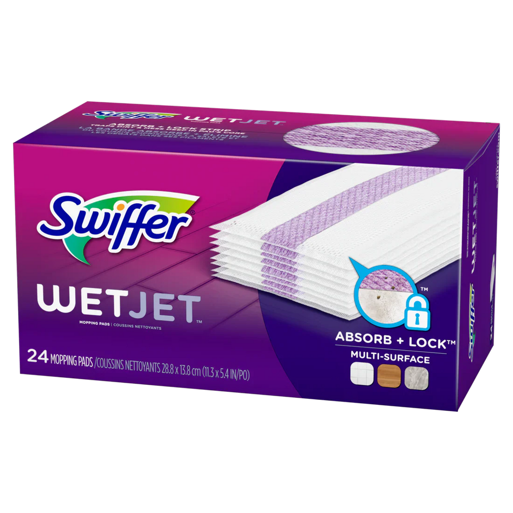 Swiffer Wet Jet Mop Cleaning Pads Refill Floor Cleaner For Mopping Wood Laminate Tile - 24ct