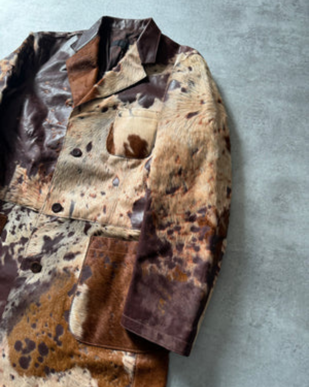 Cavalli Men’s Long Cowhide Pony Hair Coat – Genuine Hair-On Leather Trench