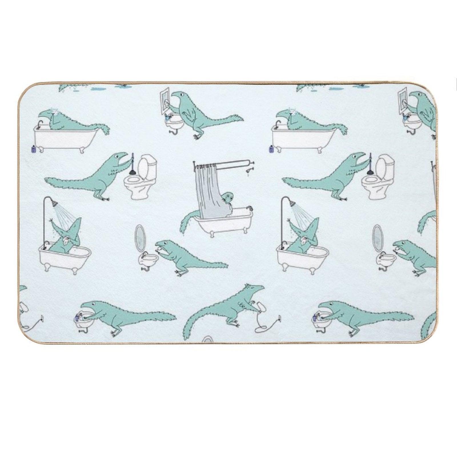 Bathroom Dinosaur Pattern Bath Mat