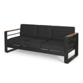 Giovanna 3 Seater Sofa With Aluminum Frame And Water Repellence Cushions - Black