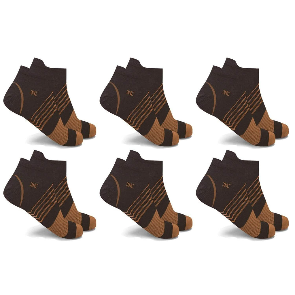 6-Pairs: Ultra V-Striped Ankle Compression Socks