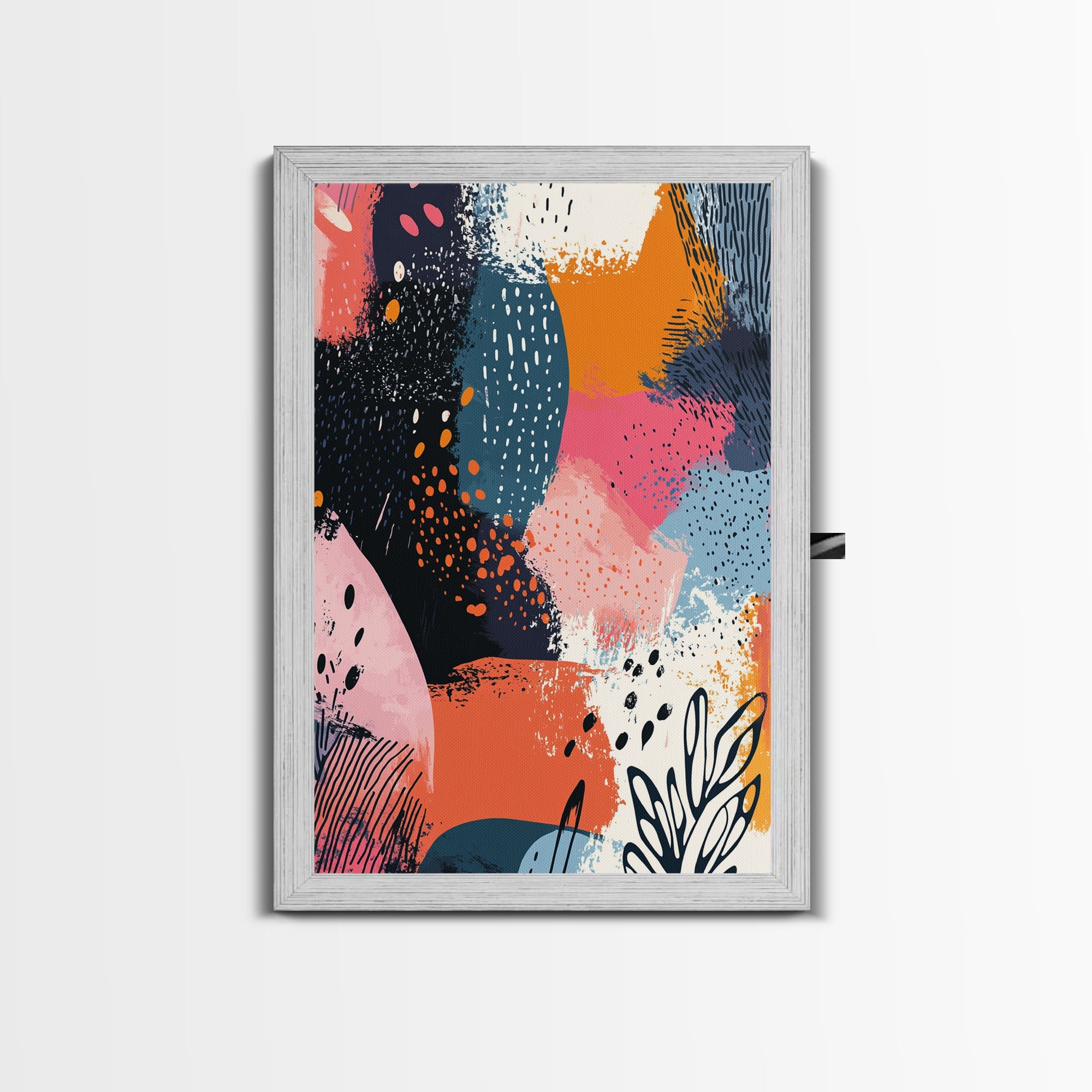 NuevArt Framed Canvas Print - Retro 90s Mall Style Wall Art - Shopping Mall Art - Colorful Home Decor For Living Room - Preppy Decor