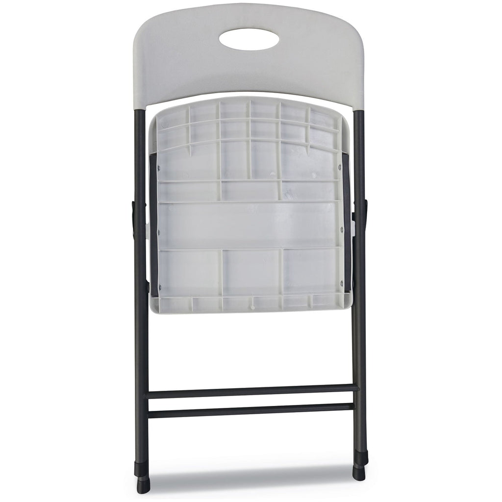 Alera Molded Resin Folding Chair, Supports Up to 225 lb, White Seat/Back, Dark Gray Base, 4/Carton