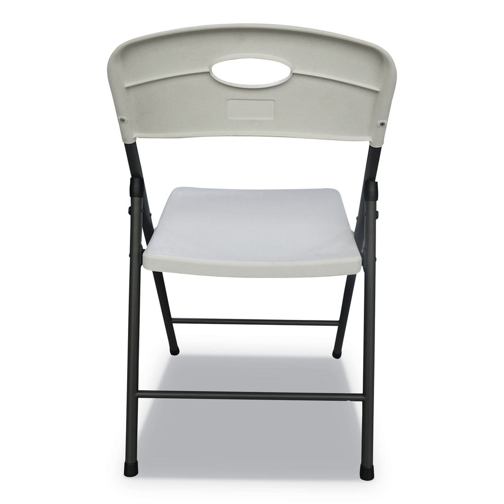 Alera Molded Resin Folding Chair, Supports Up to 225 lb, White Seat/Back, Dark Gray Base, 4/Carton