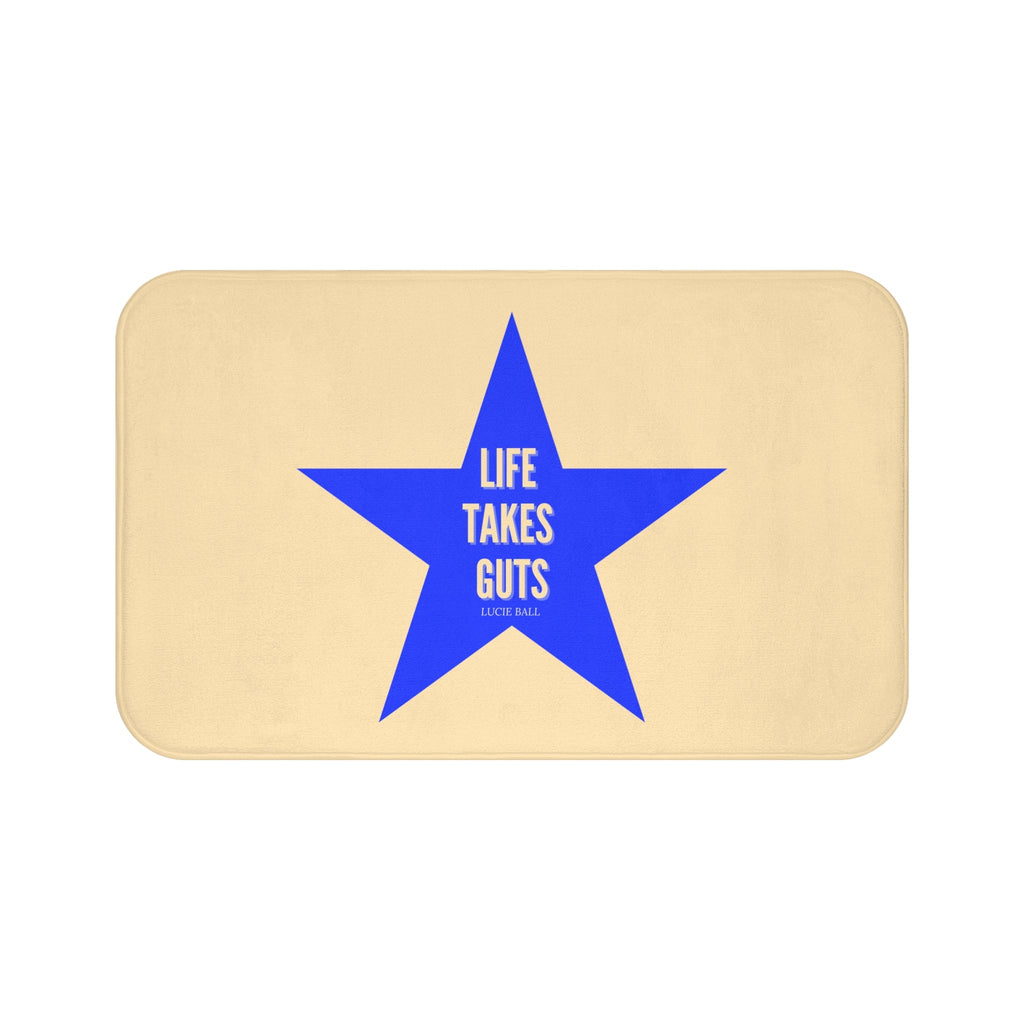 Motivational  Bath Mat — "Life Takes Guts" Lucille Ball Quote