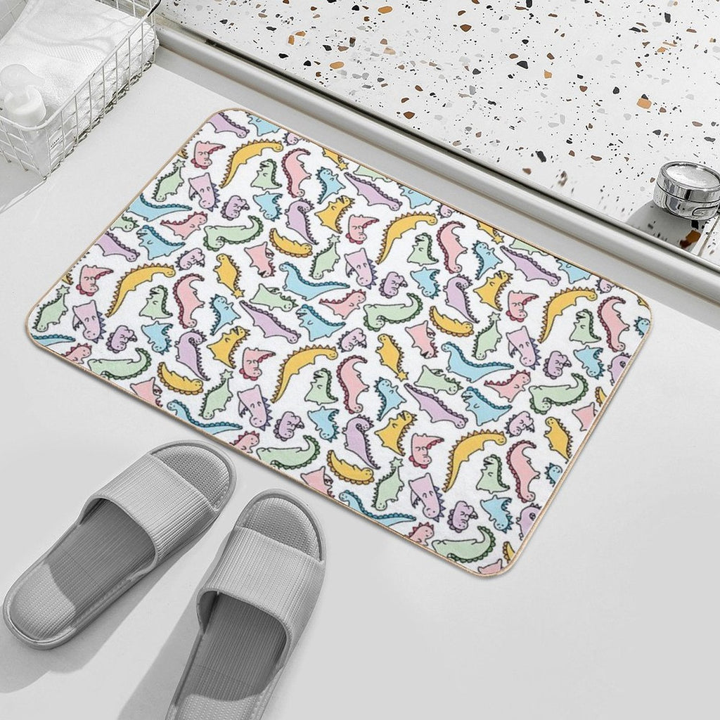 Cute Dino Explosion  Repositionable Bath Mat