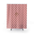 Polka Dot 'Le Bain' Shower Curtain – Pink & Brown Bathroom Decor