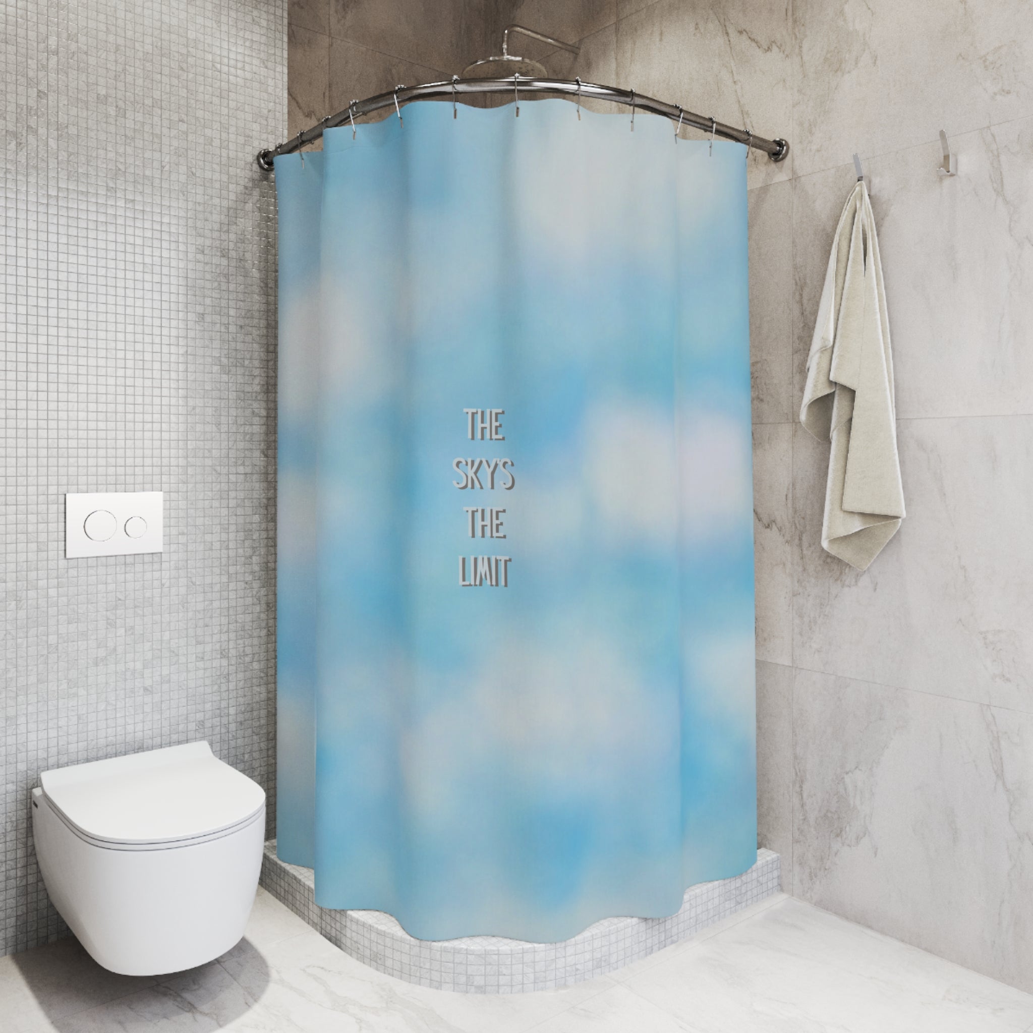 Sky Blue 'The Sky's The Limit' Shower Curtain — Calming Cloud Bathroom Decor