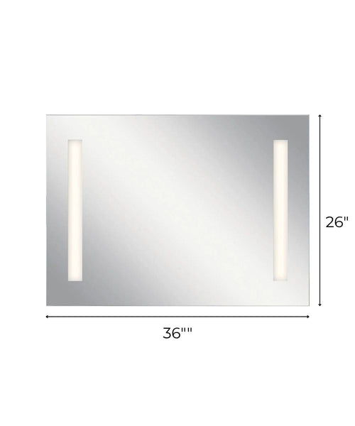36"W x 26"H 4-Light Integrated LED Backlit Mirror with Bluetooth Soundbar