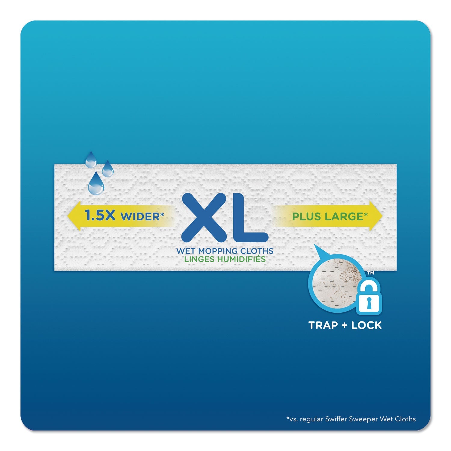 Swiffer Max/XL Wet Refill Cloths, 16.5 x 9, White, 12/Tub, 6 Tubs/Carton