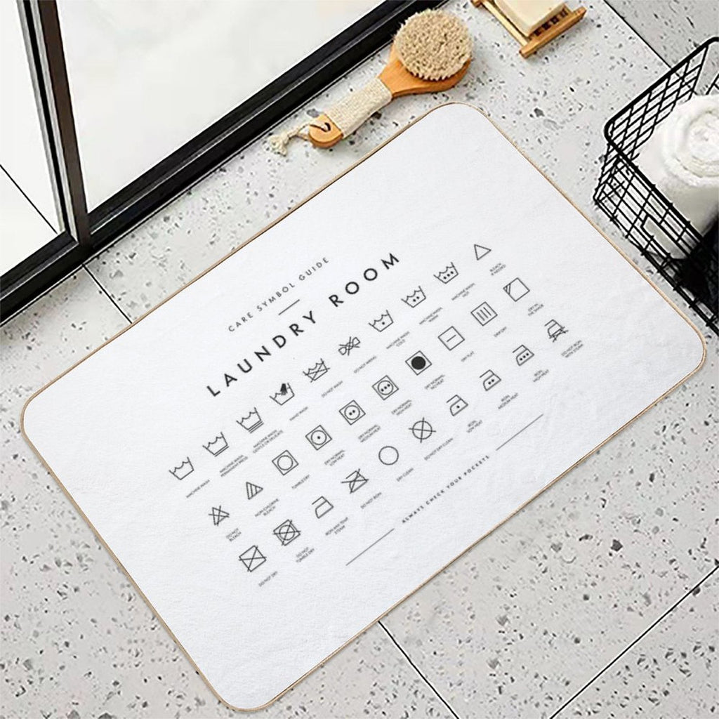Laundry Room Symbols  Repositionable Bath Mat