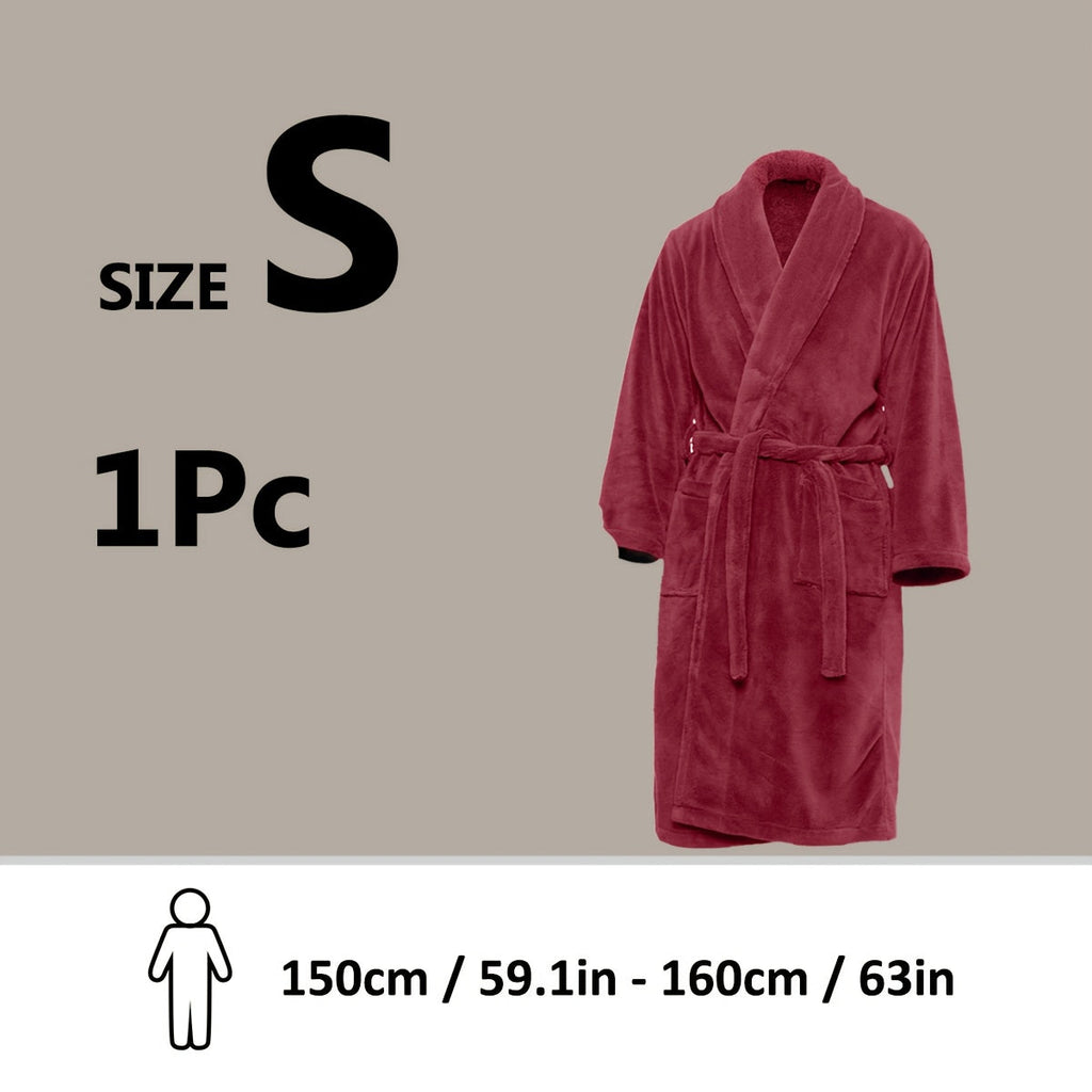 Unisex Extra Warm Coral Fleece Bathrobe Mens and Women Adult Robes for Your Bathroom Bath Towel Bedroom Shawl Collar Robes, Valentines gift for lovers