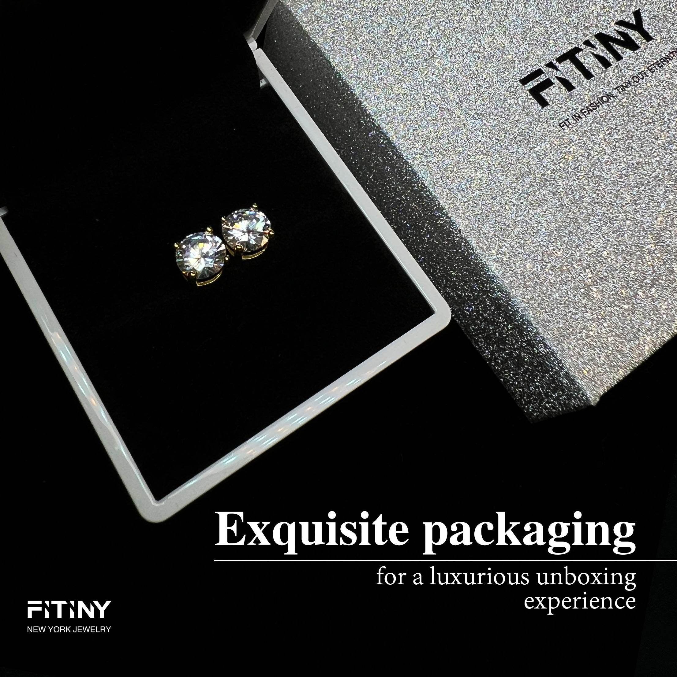 Stainless Steel Magnetic Stud Earrings for Men Women Unisex, 6/8mm 4-Prong Round CZ Inlaid Magnetic Earrings Non-Piercing Clip On Studs