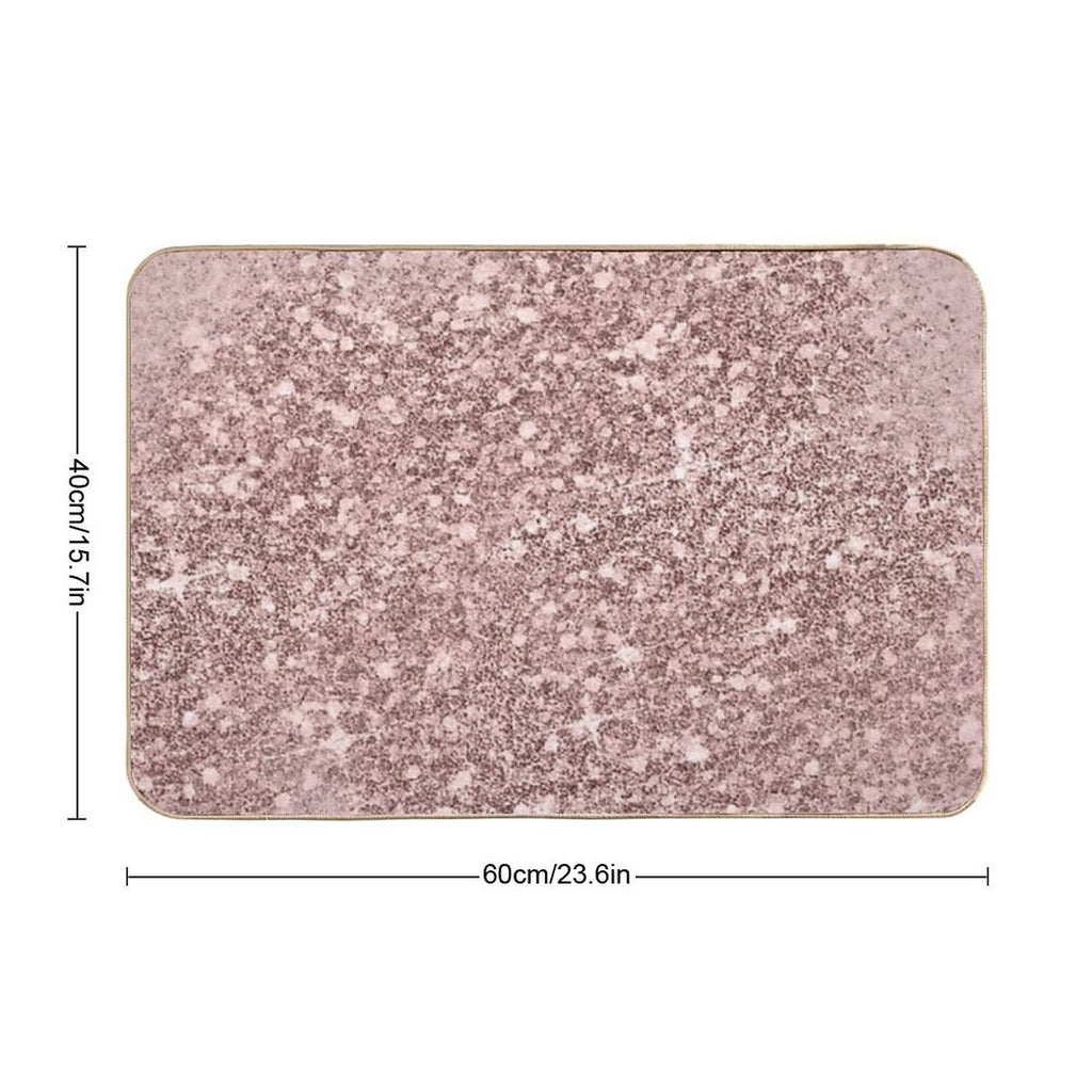 Rose Gold Glitter Dust II Durable Bath Mat