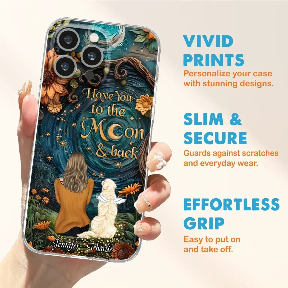 Personalized Galaxy Night Phone Case - Gift Idea For Pet Owner - Case For iPhone/Samsung - I Love You To The Moon & Back