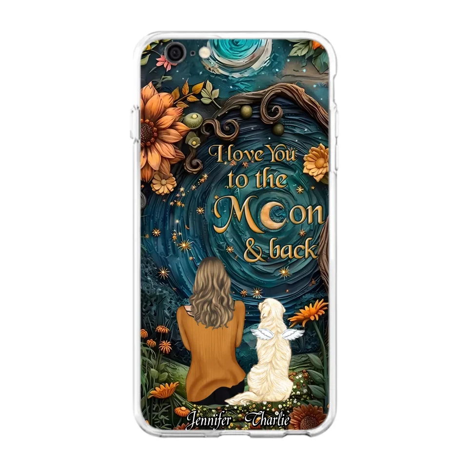 Personalized Galaxy Night Phone Case - Gift Idea For Pet Owner - Case For iPhone/Samsung - I Love You To The Moon & Back