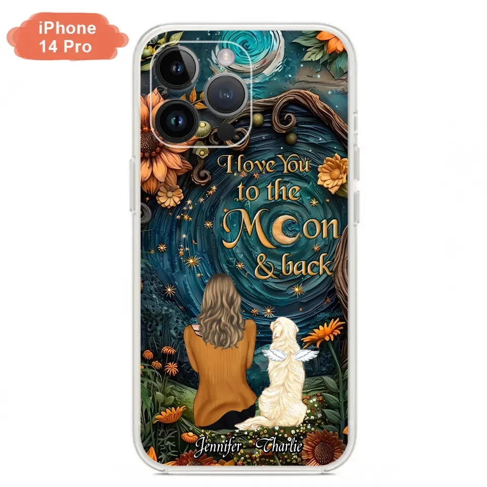 Personalized Galaxy Night Phone Case - Gift Idea For Pet Owner - Case For iPhone/Samsung - I Love You To The Moon & Back