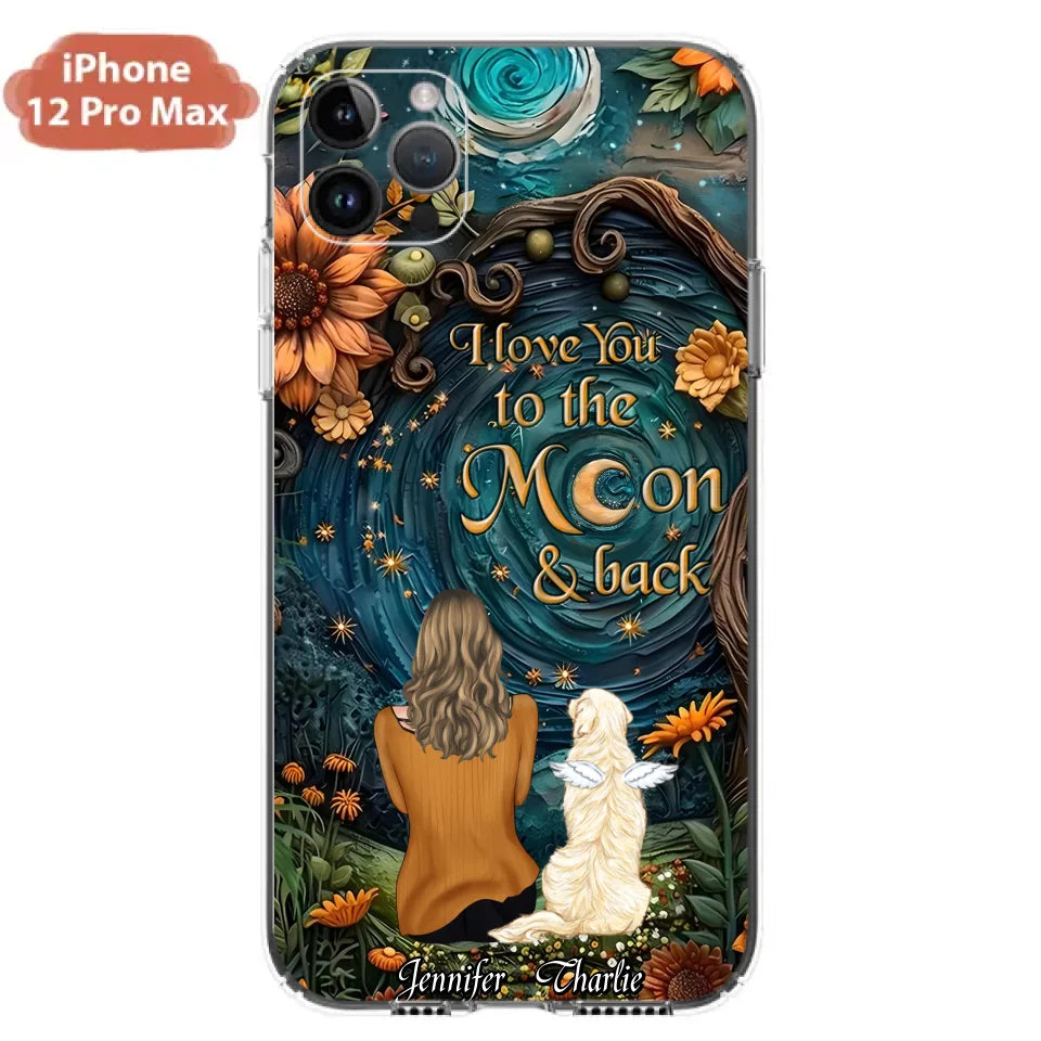 Personalized Galaxy Night Phone Case - Gift Idea For Pet Owner - Case For iPhone/Samsung - I Love You To The Moon & Back