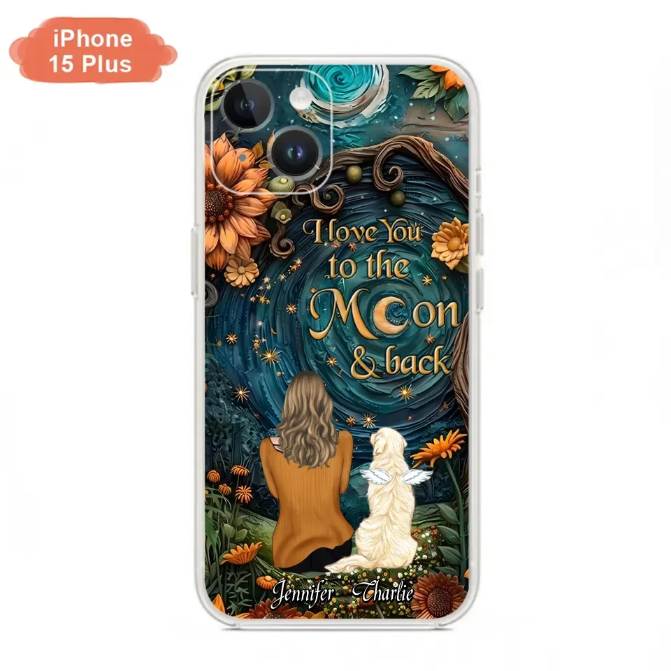 Personalized Galaxy Night Phone Case - Gift Idea For Pet Owner - Case For iPhone/Samsung - I Love You To The Moon & Back