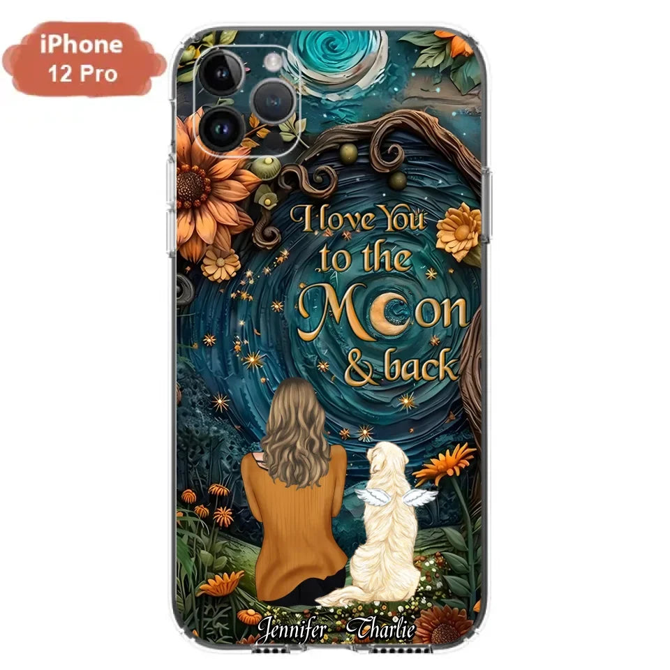 Personalized Galaxy Night Phone Case - Gift Idea For Pet Owner - Case For iPhone/Samsung - I Love You To The Moon & Back