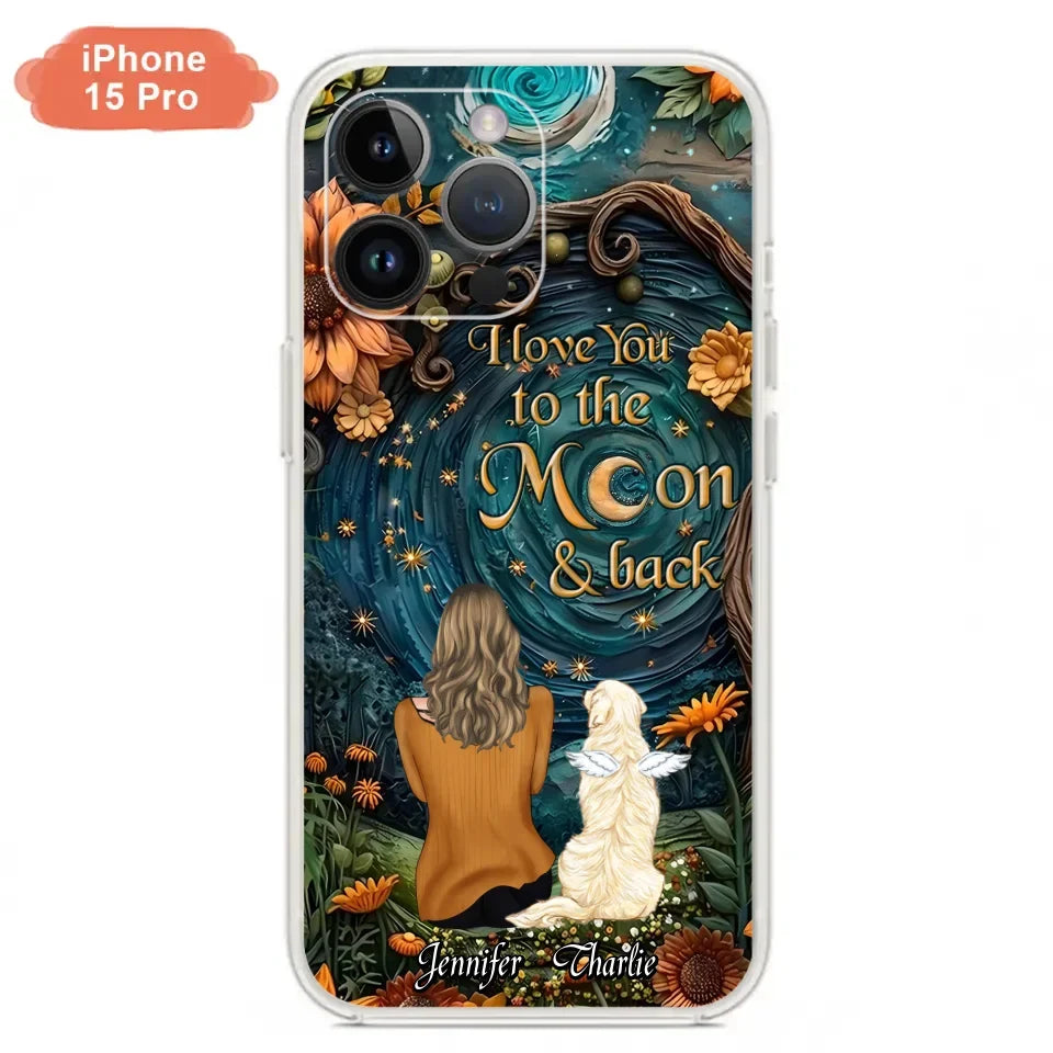 Personalized Galaxy Night Phone Case - Gift Idea For Pet Owner - Case For iPhone/Samsung - I Love You To The Moon & Back