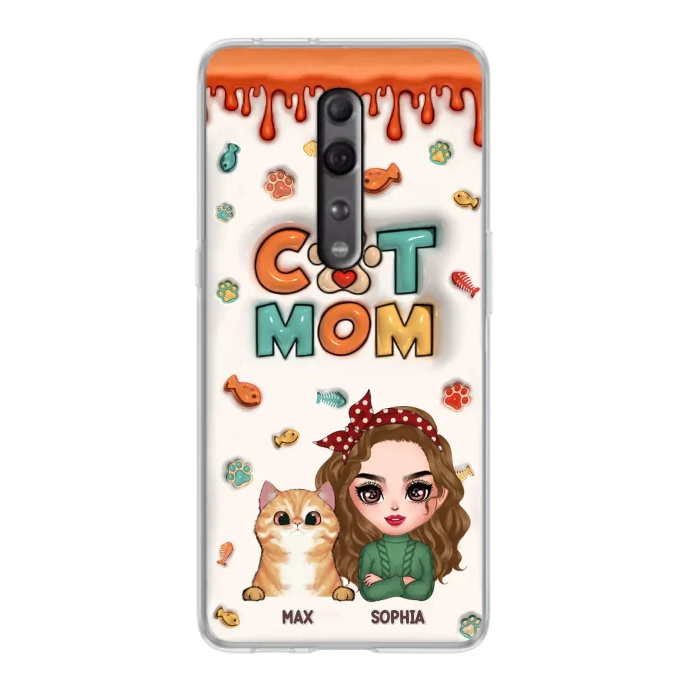 Personalized Cat Mom Phone Case - Christmas Gift Idea For Cat Lover - Up to 4 Cats - Oppo/ Xiaomi/ Huawei