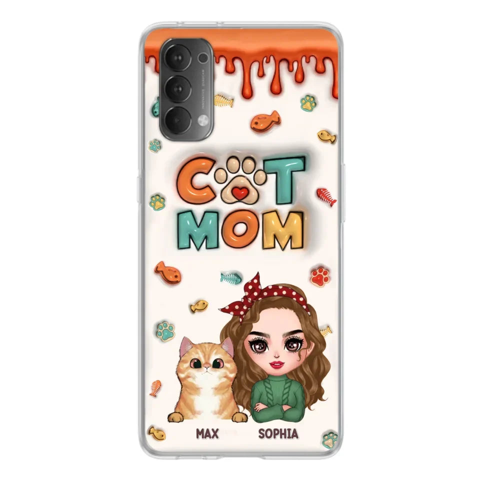 Personalized Cat Mom Phone Case - Christmas Gift Idea For Cat Lover - Up to 4 Cats - Oppo/ Xiaomi/ Huawei