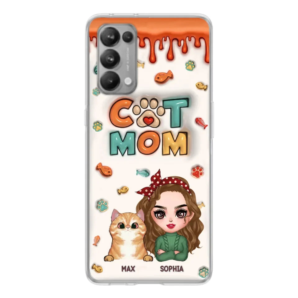 Personalized Cat Mom Phone Case - Christmas Gift Idea For Cat Lover - Up to 4 Cats - Oppo/ Xiaomi/ Huawei