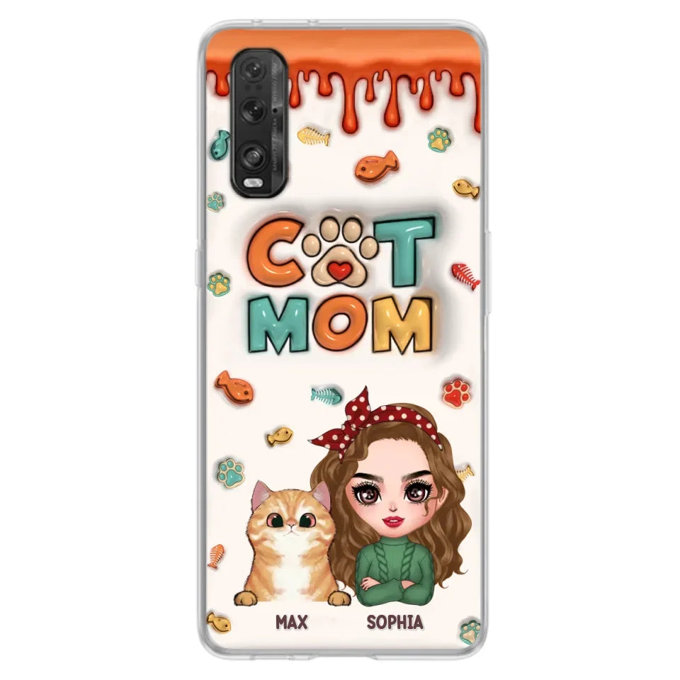 Personalized Cat Mom Phone Case - Christmas Gift Idea For Cat Lover - Up to 4 Cats - Oppo/ Xiaomi/ Huawei