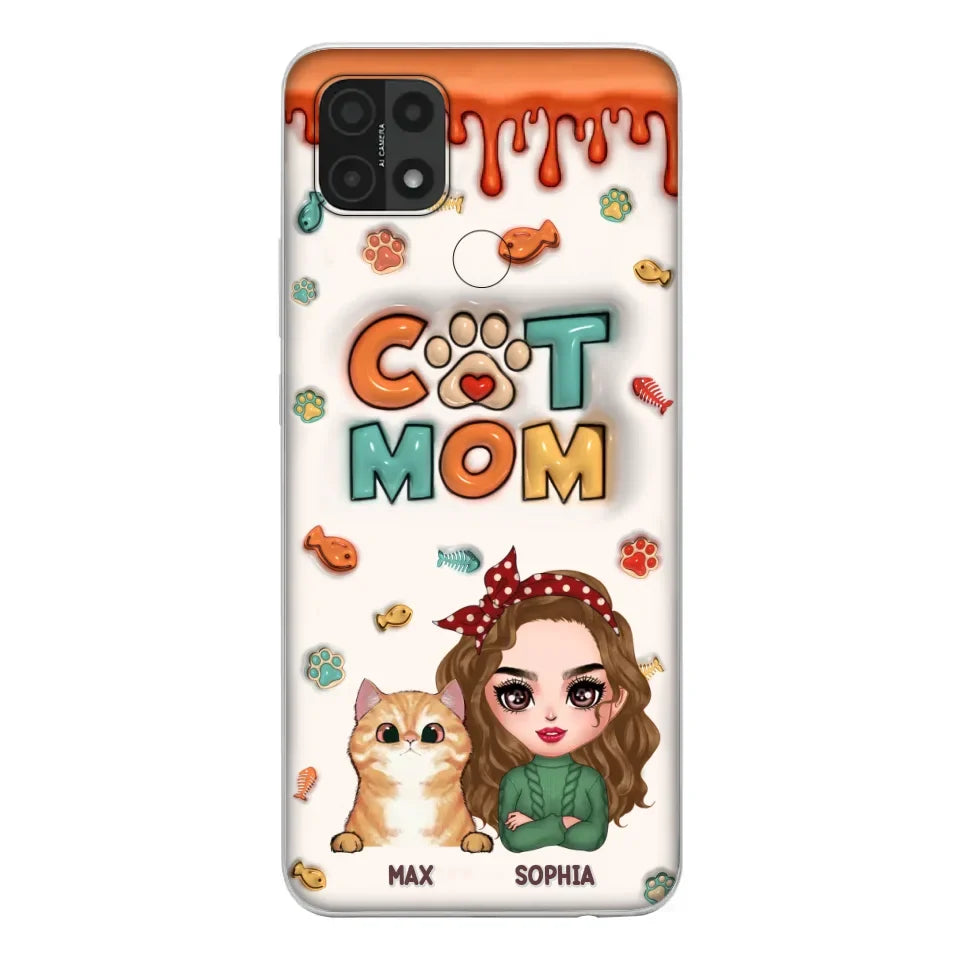 Personalized Cat Mom Phone Case - Christmas Gift Idea For Cat Lover - Up to 4 Cats - Oppo/ Xiaomi/ Huawei
