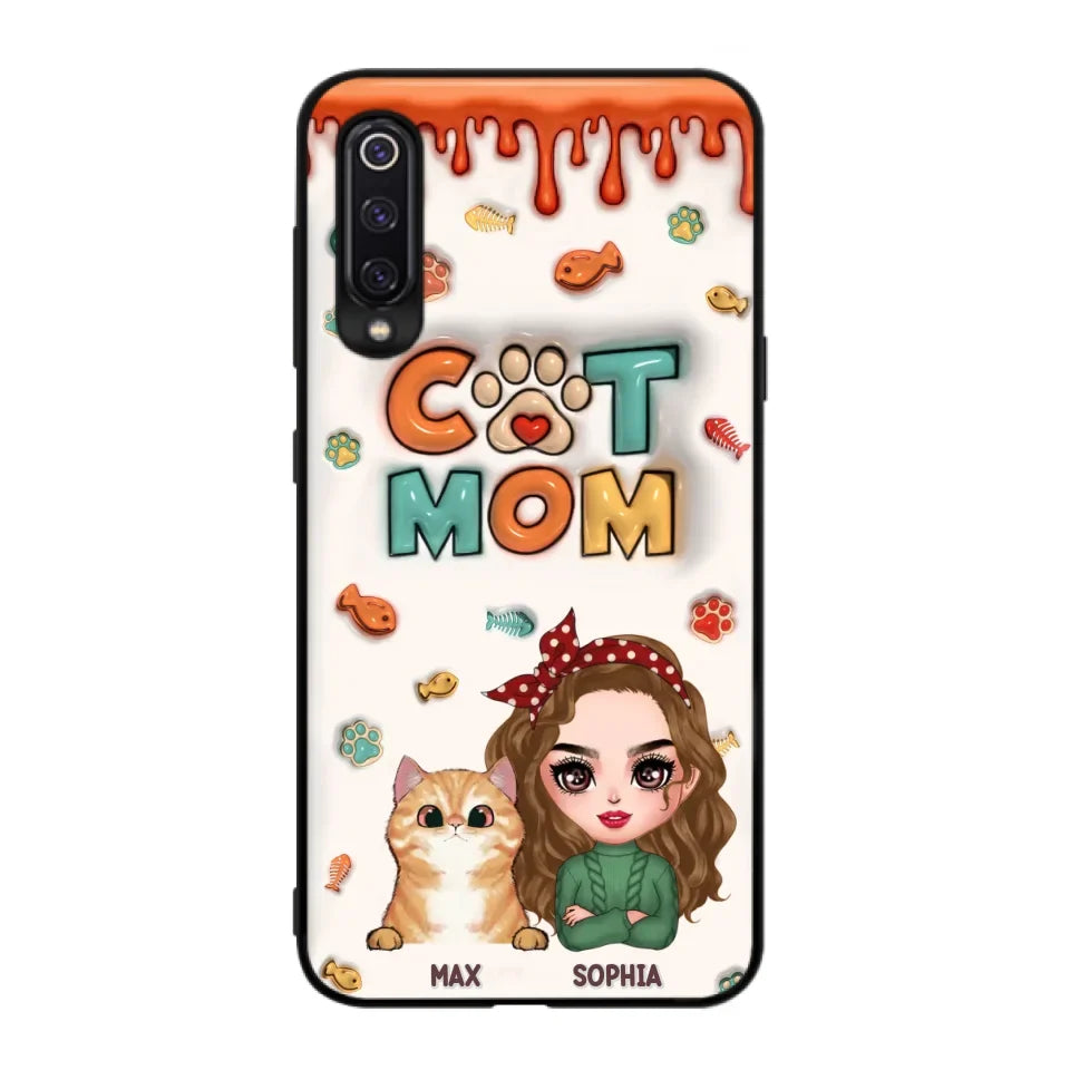 Personalized Cat Mom Phone Case - Christmas Gift Idea For Cat Lover - Up to 4 Cats - Oppo/ Xiaomi/ Huawei