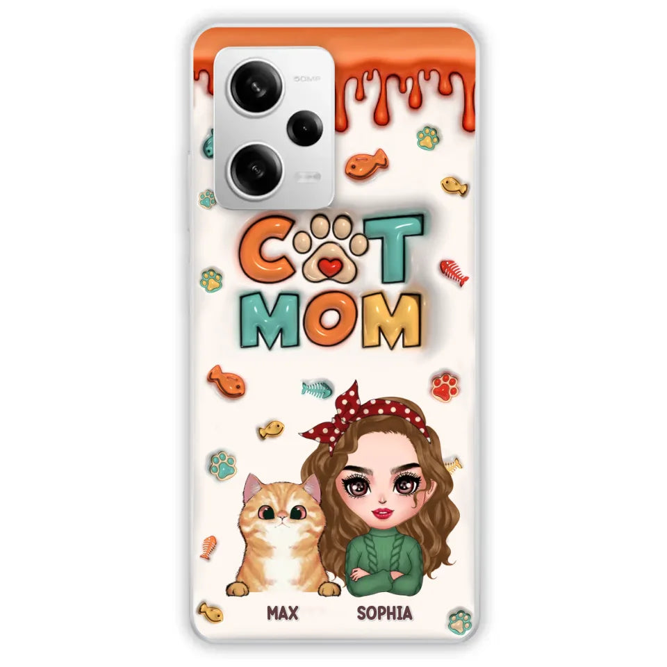 Personalized Cat Mom Phone Case - Christmas Gift Idea For Cat Lover - Up to 4 Cats - Oppo/ Xiaomi/ Huawei