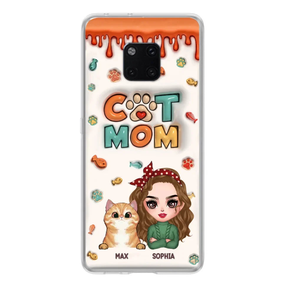 Personalized Cat Mom Phone Case - Christmas Gift Idea For Cat Lover - Up to 4 Cats - Oppo/ Xiaomi/ Huawei