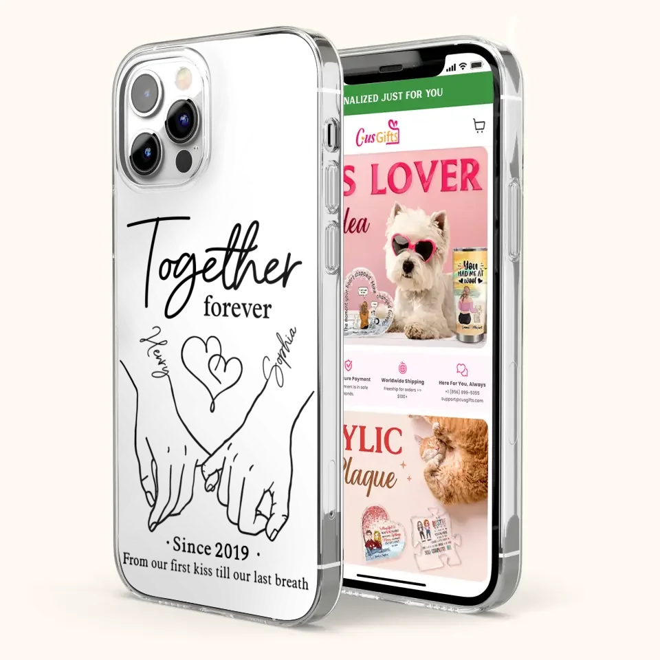 Custom Personalized Couple Phone Case For iPhone/ Samsung - Gift Idea For Couple - Together Forever