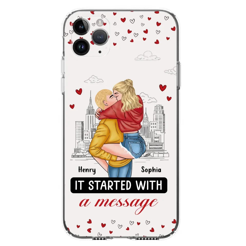 Custom Personalized Couple Phone Case For iPhone/ Samsung - Gift Idea For Couple - It Started With A Message