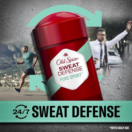 Old Spice Sweat Defense Antiperspirant & Deodorant For Men, 24/7 Ultimate Sweat Protection, Long Lasting Scent, Soft Solid, Pure Sport Scent, 2.6 Oz