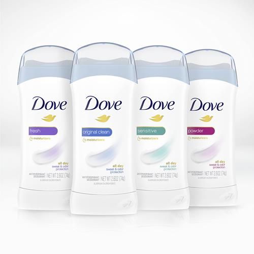 Dove Invisible Solid Antiperspirant Deodorant Stick For Women, Fresh, For All Day Underarm Sweat & Odor Protection 2.6 Oz