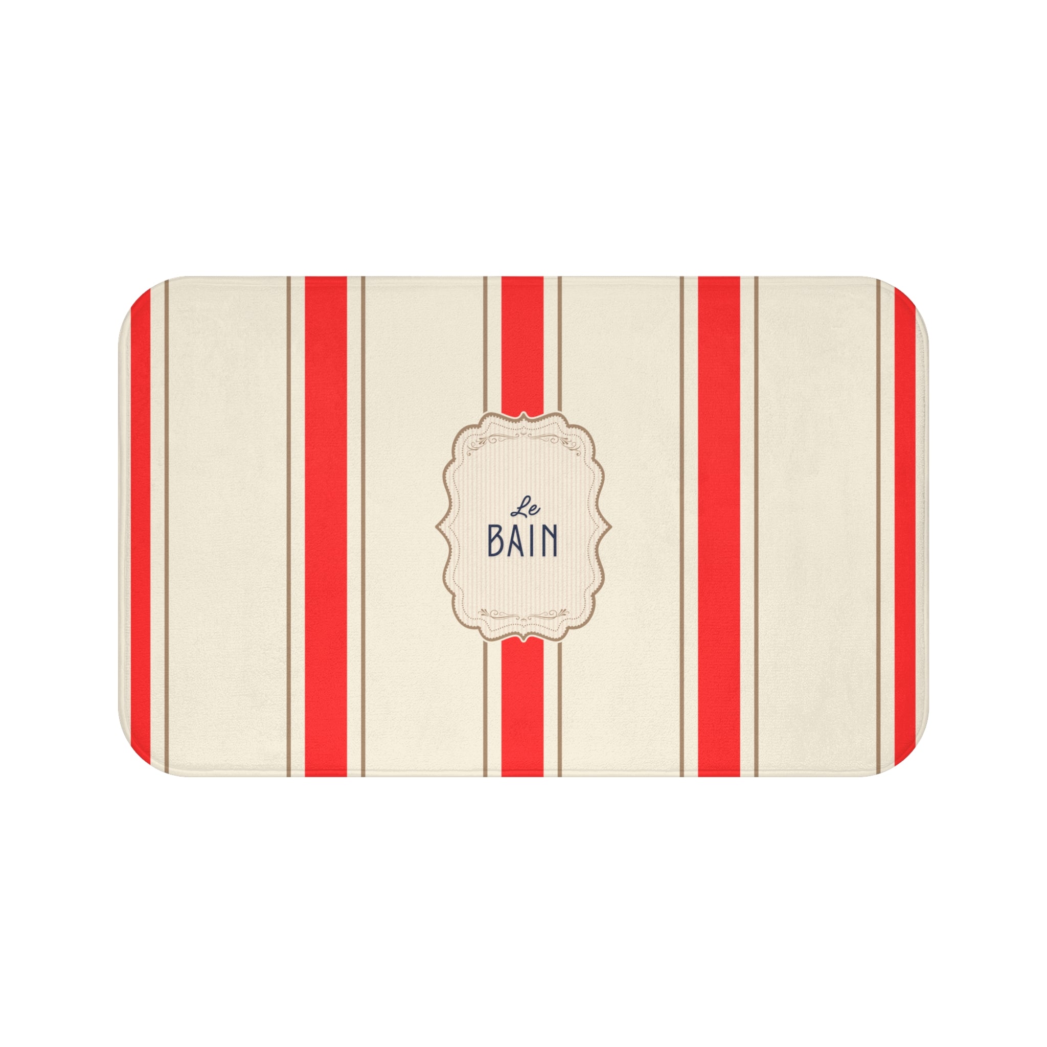 Le Bain Classic Striped Bath Mat, RED  | Parisian Bathroom Decor