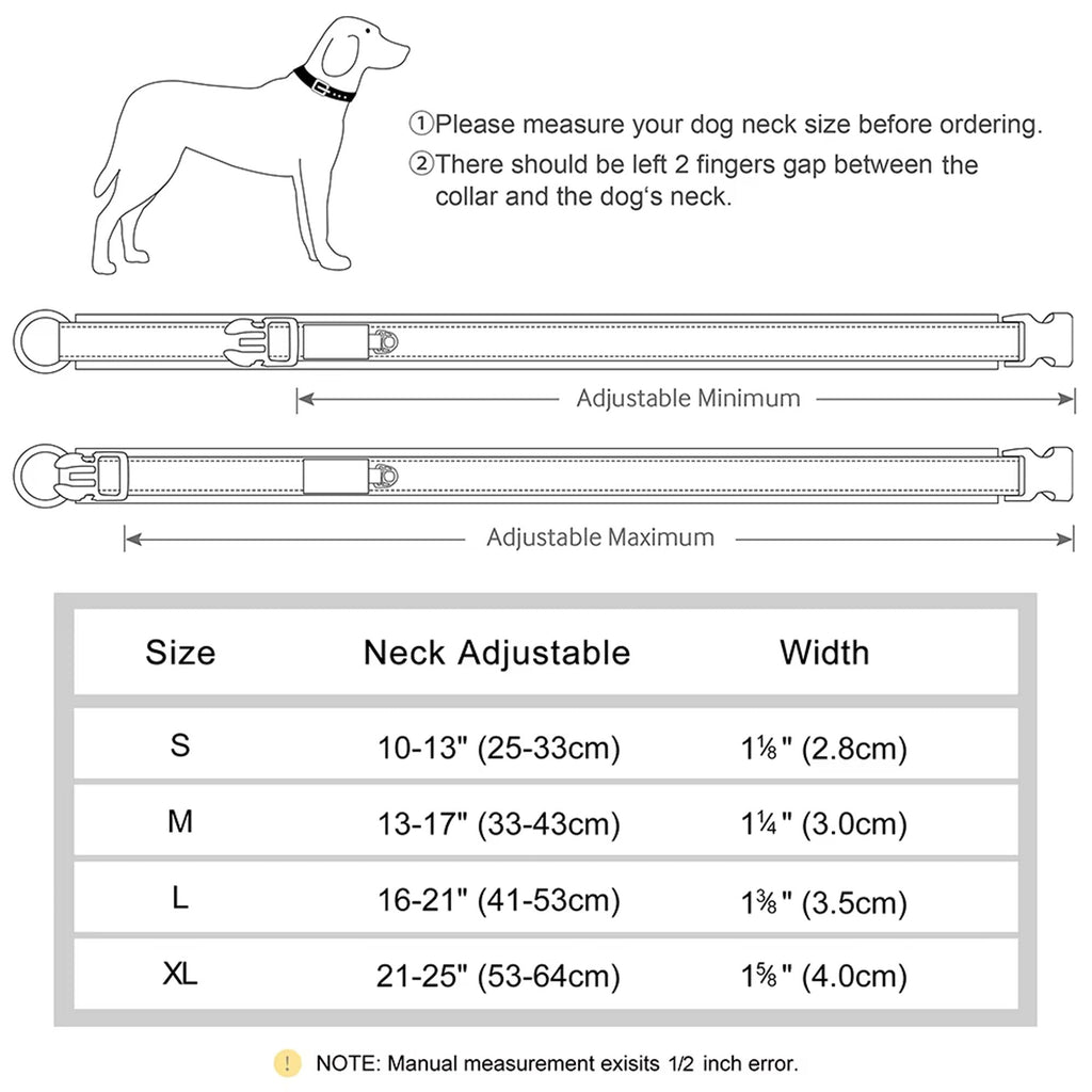 Personalized Dogs Padded Collars Reflective | Custom Name ID Tag Dog Collar | Collar for Pet Small Medium Large Dog - C1532- SLKZGXQ