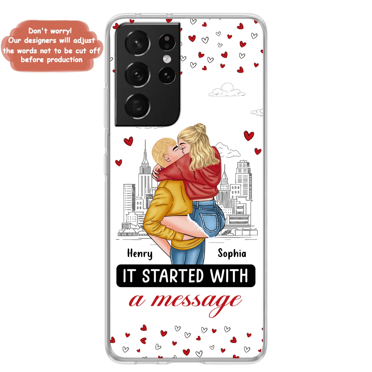 Custom Personalized Couple Phone Case For iPhone/ Samsung - Gift Idea For Couple - It Started With A Message