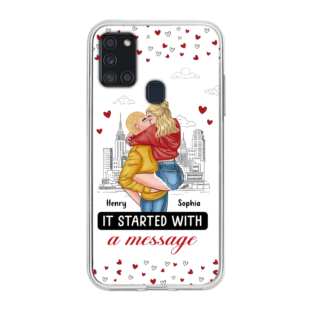 Custom Personalized Couple Phone Case For iPhone/ Samsung - Gift Idea For Couple - It Started With A Message