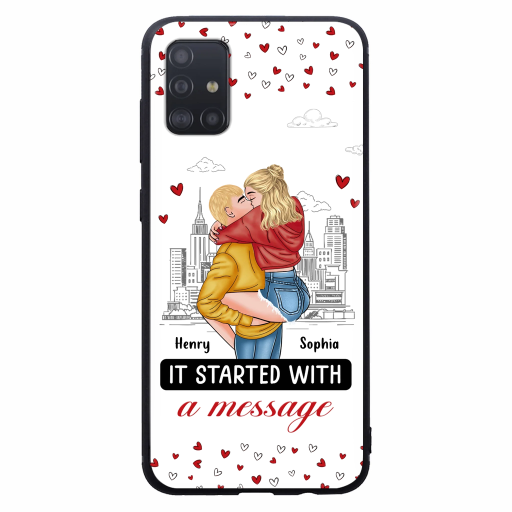 Custom Personalized Couple Phone Case For iPhone/ Samsung - Gift Idea For Couple - It Started With A Message