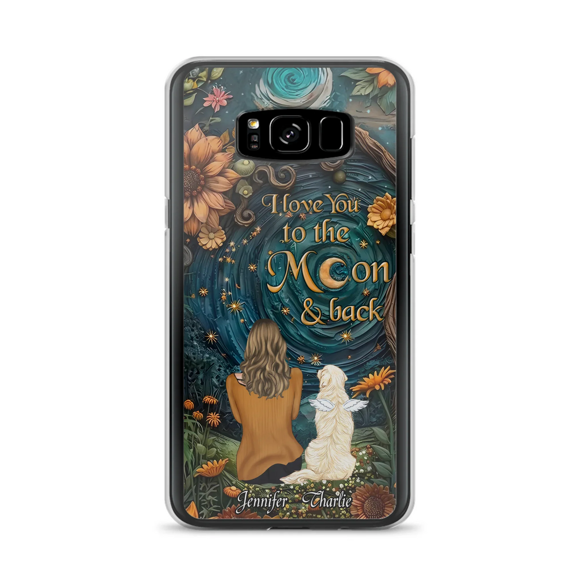 Personalized Galaxy Night Phone Case - Gift Idea For Pet Owner - Case For iPhone/Samsung - I Love You To The Moon & Back