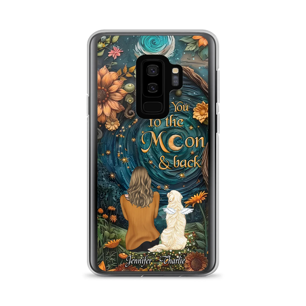 Personalized Galaxy Night Phone Case - Gift Idea For Pet Owner - Case For iPhone/Samsung - I Love You To The Moon & Back