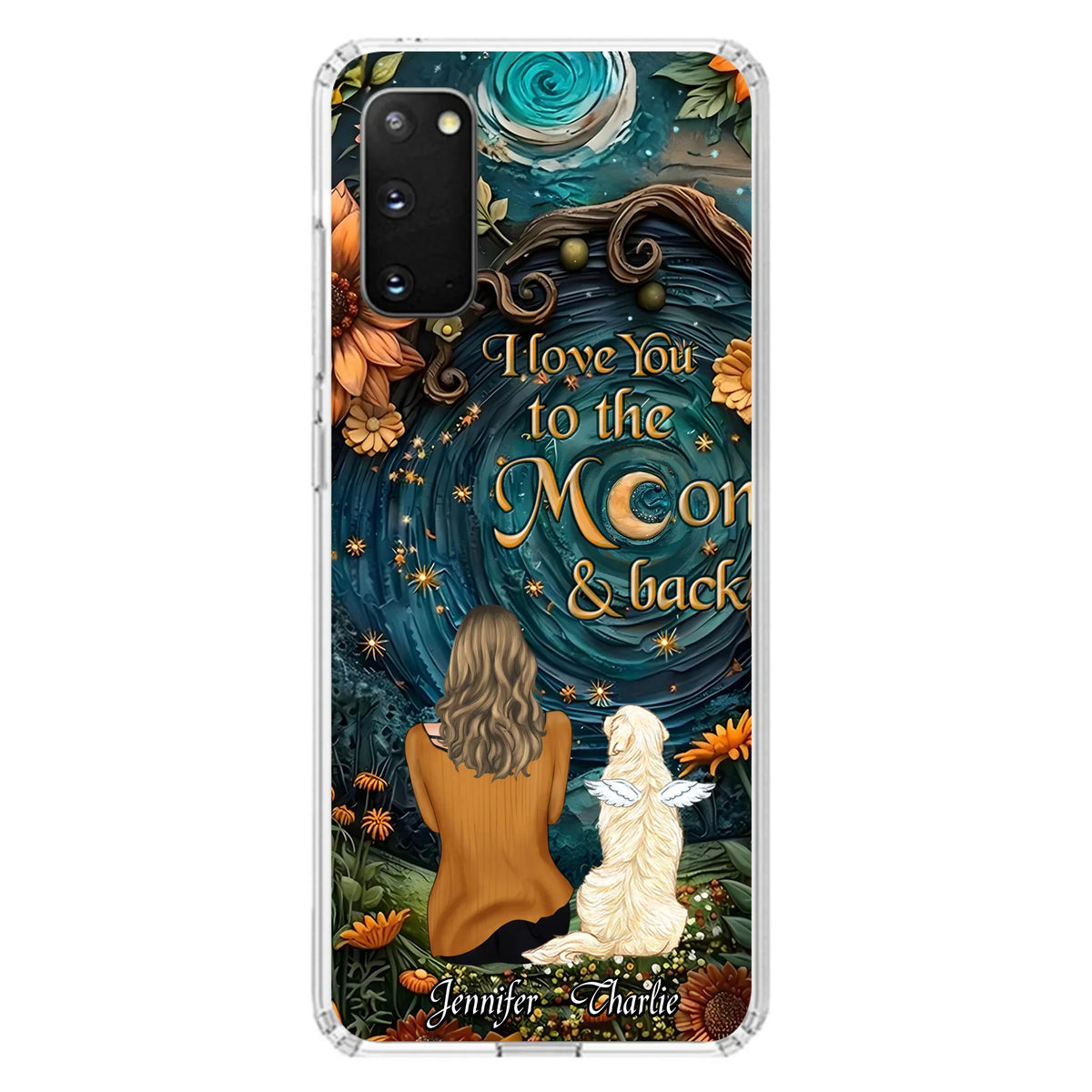 Personalized Galaxy Night Phone Case - Gift Idea For Pet Owner - Case For iPhone/Samsung - I Love You To The Moon & Back