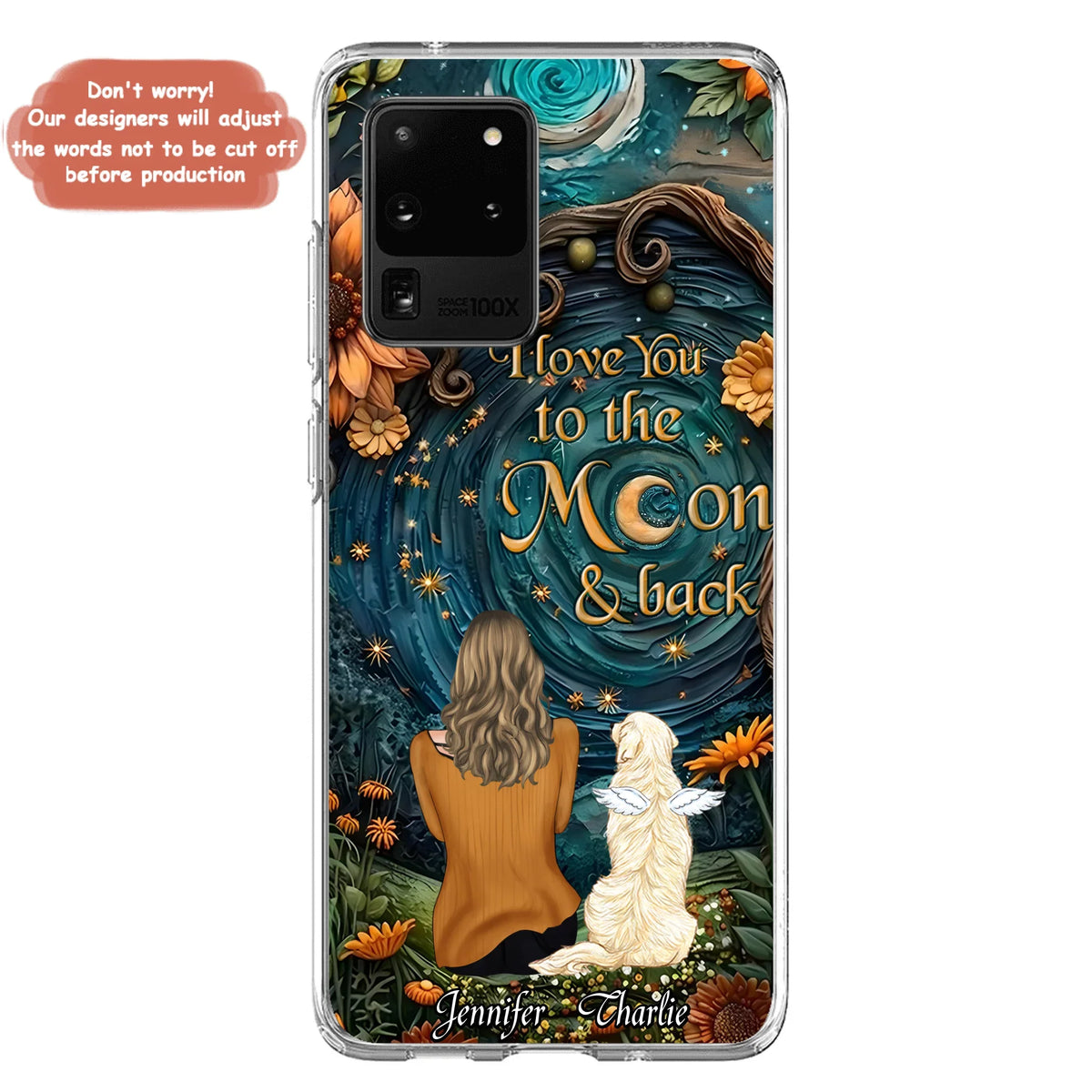 Personalized Galaxy Night Phone Case - Gift Idea For Pet Owner - Case For iPhone/Samsung - I Love You To The Moon & Back