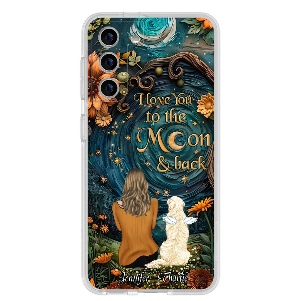 Personalized Galaxy Night Phone Case - Gift Idea For Pet Owner - Case For iPhone/Samsung - I Love You To The Moon & Back